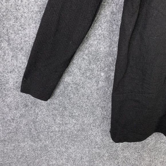 Talbots Merino Wool Black Sweater Women L Petite Mock Neck Slit Hem - Picture 10 of 11
